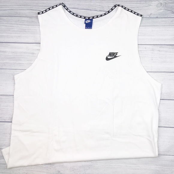 NWT NIKE Men/'s LOGO Tank Top WHITE BLACK XXL